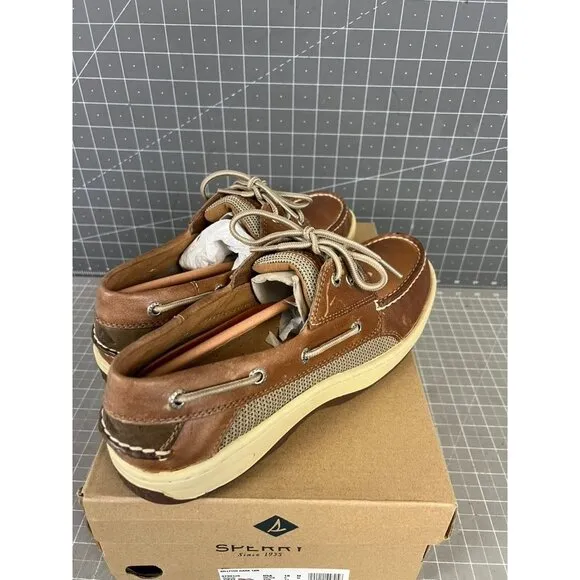 Sperry Billfish 3-Eye Boat Shoe Men's Casual Shoes Dark Tan Leather Sz. 10 M