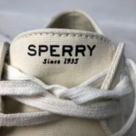 Sperry Boat Shoes 3 Eye Canvas Men's White Size 10