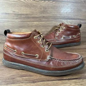 Sperry Gold Cup Brown Leather Boat Shoes Chukka Boots Men’s Size 10.5