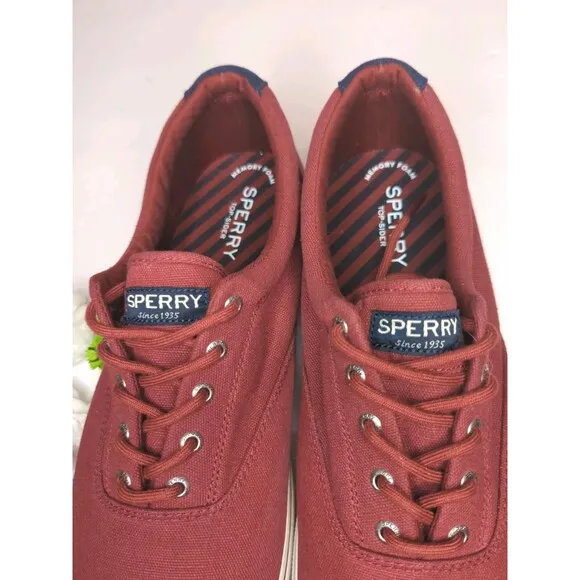 Sperry Halyard CVO Sneakers Shoes Mens Size 16 Crimson Maroon Burgundy Red Boat