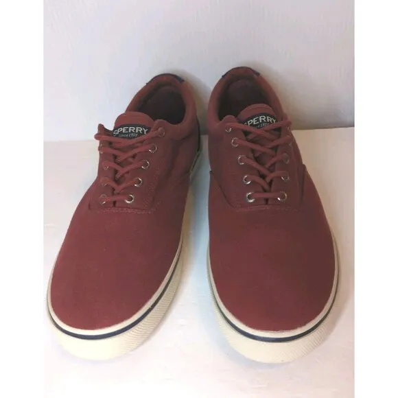 Sperry Halyard CVO Sneakers Shoes Mens Size 16 Crimson Maroon Burgundy Red Boat