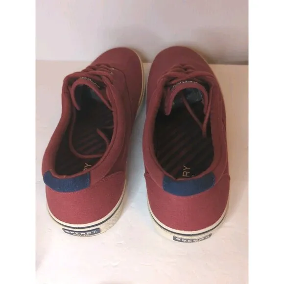 Sperry Halyard CVO Sneakers Shoes Mens Size 16 Crimson Maroon Burgundy Red Boat