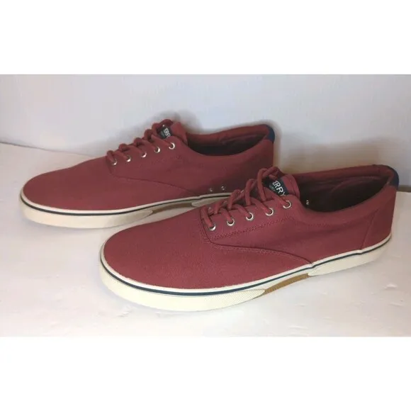 Sperry Halyard CVO Sneakers Shoes Mens Size 16 Crimson Maroon Burgundy Red Boat