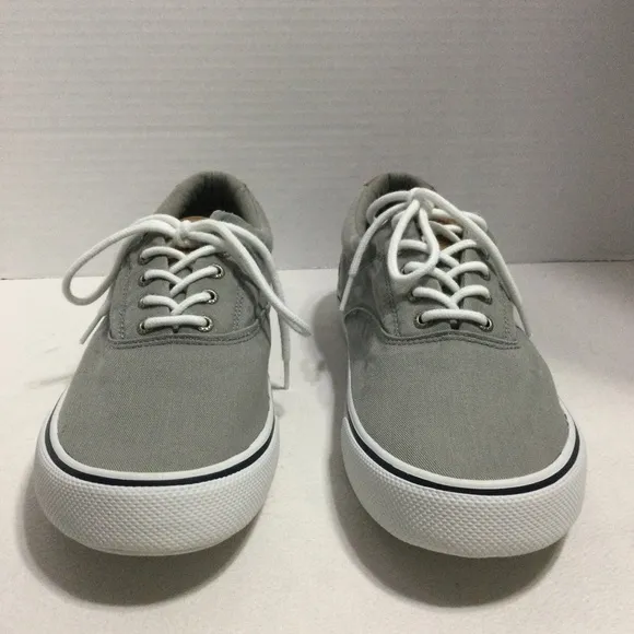 Sperry Halyard LL SW Ash Size 13W Gray Canvas Men’s Casual Lace Up STS22045