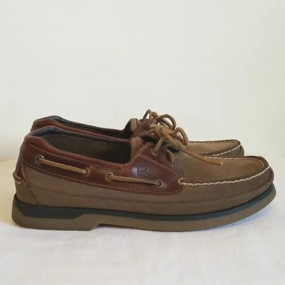 Sperry Mako Brown Leather Boat Shoe Lace Up