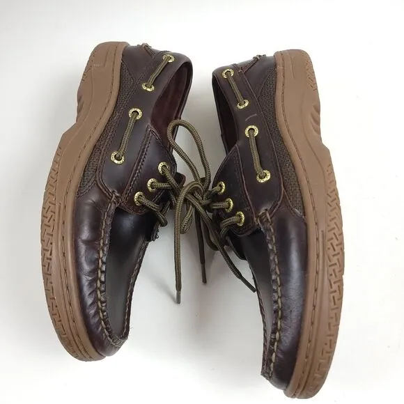 SPERRY Men AUTHENTIC ORIGINAL BURNISHED LEATHER SHOES STS20876 size 7.5