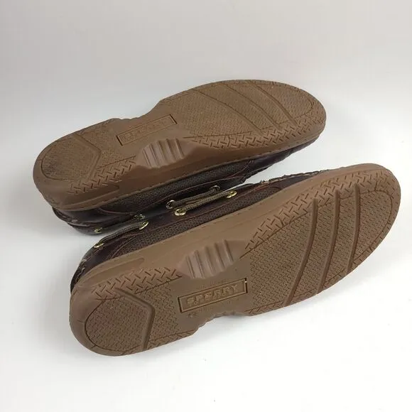 SPERRY Men AUTHENTIC ORIGINAL BURNISHED LEATHER SHOES STS20876 size 7.5