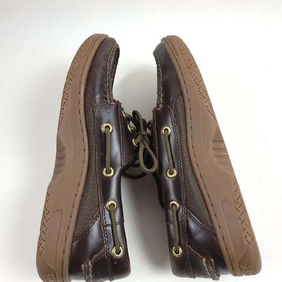 SPERRY Men AUTHENTIC ORIGINAL BURNISHED LEATHER SHOES STS20876 size 7.5