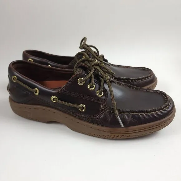 SPERRY Men AUTHENTIC ORIGINAL BURNISHED LEATHER SHOES STS20876 size 7.5
