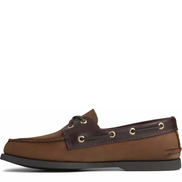 SPERRY MEN'S AUTHENTIC ORIGINAL 2-EYE BOAT SHOE, BROWN/BUC BROWN, 9.5 M US