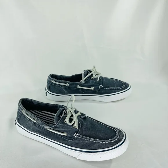 Sperry Mens Bahama II Top Sider Boat Shoe Sneaker Salt Washed Blue Size …