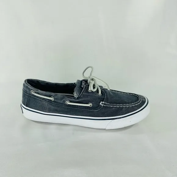 Sperry Mens Bahama II Top Sider Boat Shoe Sneaker Salt Washed Blue Size …