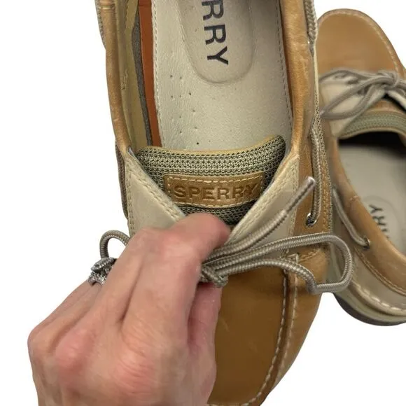 SPERRY. Men’s Billfish 3-Eye Boat Shoes in Cognac. Size 9.5.