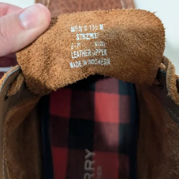 Sperry Original Boat Chukka Tumbled Leather Boots - Tan - Size 13