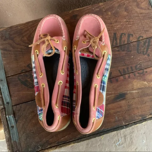 SPERRY Top-Sider Bluefish Wash Red Plaid Shoes