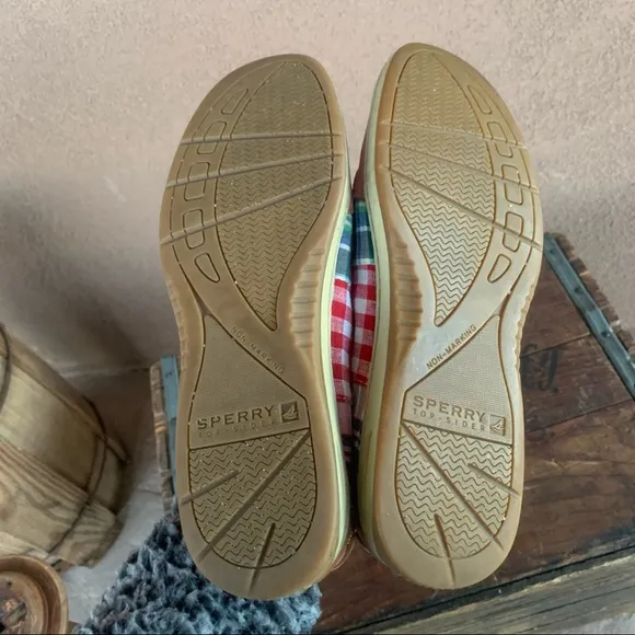 SPERRY Top-Sider Bluefish Wash Red Plaid Shoes