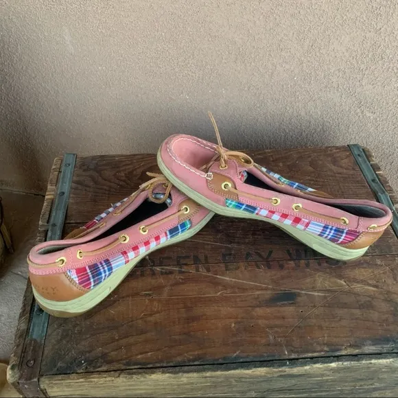 SPERRY Top-Sider Bluefish Wash Red Plaid Shoes
