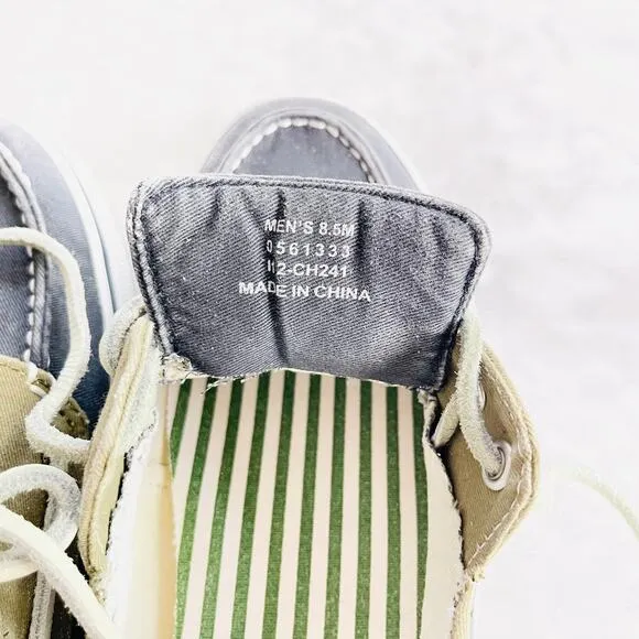 Sperry Top Sider Canvas Boat Shoes 8.5 Blue Green New w/o Box #112-CH241