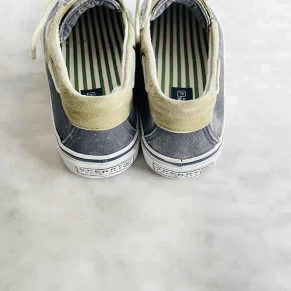 Sperry Top Sider Canvas Boat Shoes 8.5 Blue Green New w/o Box #112-CH241