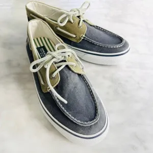 Sperry Top Sider Canvas Boat Shoes 8.5 Blue Green New w/o Box #112-CH241