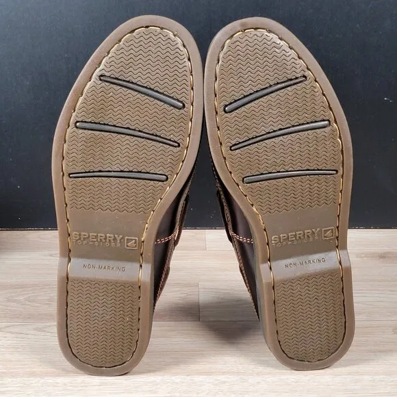 Sperry Top-Sider Mako 2 Shoes Mens Size 8.5 Brown Boat Loafers Leather 2-Eye