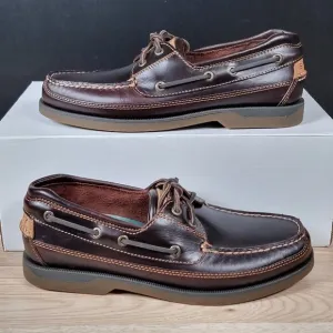 Sperry Top-Sider Mako 2 Shoes Mens Size 8.5 Brown Boat Loafers Leather 2-Eye