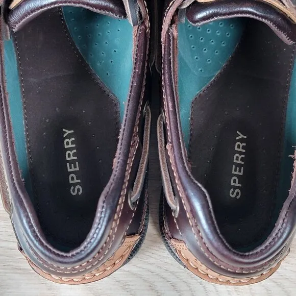 Sperry Top-Sider Mako 2 Shoes Mens Size 8.5 Brown Boat Loafers Leather 2-Eye