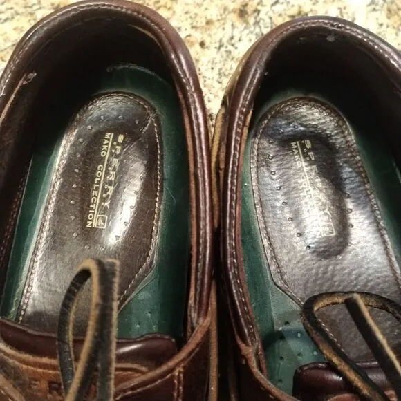 Sperry Top Sider Mako Collection 2 Eye Canoe Boat Shoe 0764027 Brown Leather 8.5