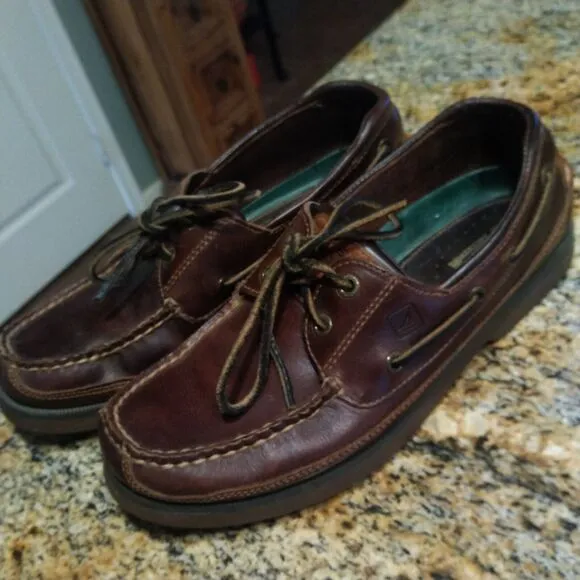 Sperry Top Sider Mako Collection 2 Eye Canoe Boat Shoe 0764027 Brown Leather 8.5