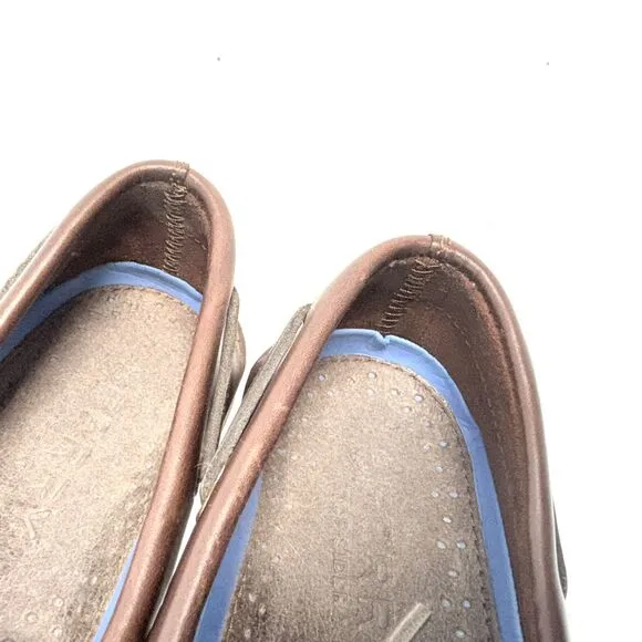 Sperry Top Sider Mens Size 9 W Amaretto Brown Leather 2-Eye Boat Shoes