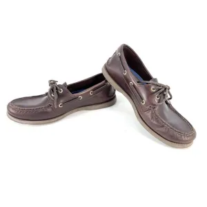Sperry Top Sider Mens Size 9 W Amaretto Brown Leather 2-Eye Boat Shoes