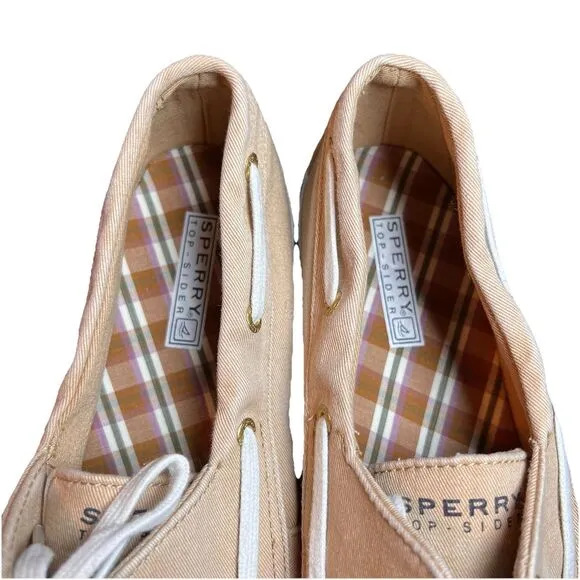 Sperry Top-Sider Women’s 12M Tan Canvas Boat Shoes NWOB
