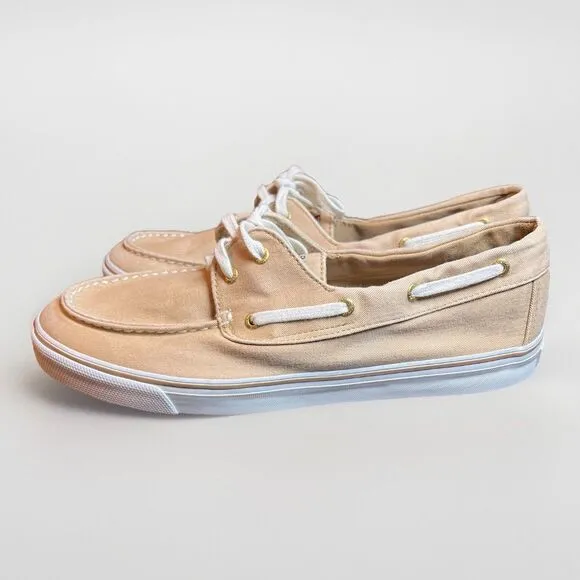 Sperry Top-Sider Women’s 12M Tan Canvas Boat Shoes NWOB