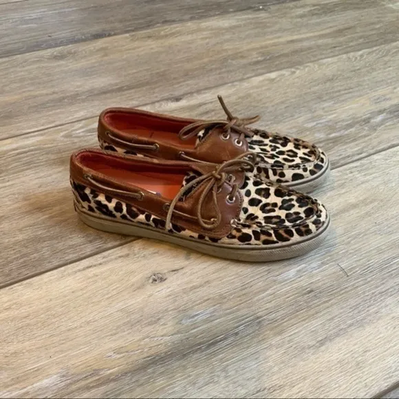 SPERRY TOP-SIDER Womens Boat Shoes Cheetah Print