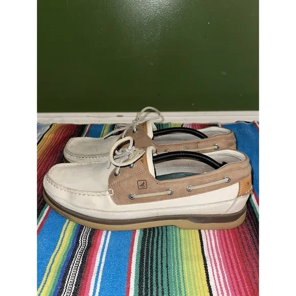 Sperry Topsider Shoes Men 13M Beige &amp;  Ivory 0768101 Casual Beach Resort Cruise‎