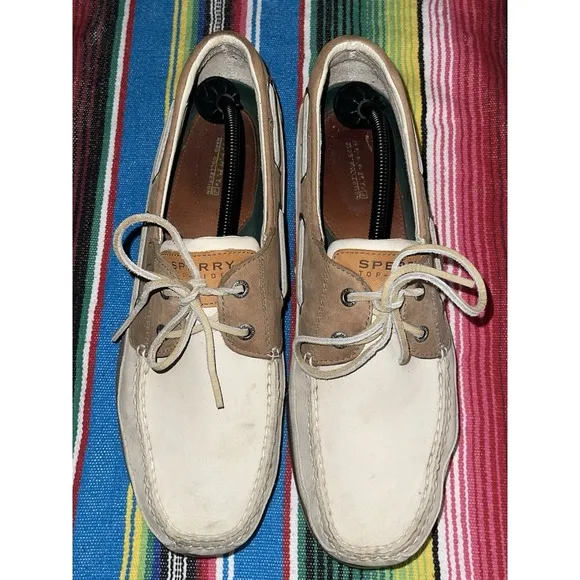 Sperry Topsider Shoes Men 13M Beige &amp;  Ivory 0768101 Casual Beach Resort Cruise‎