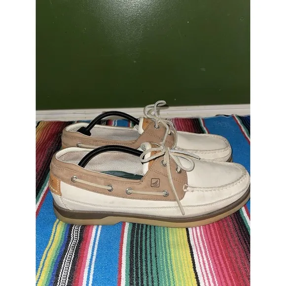 Sperry Topsider Shoes Men 13M Beige &amp;  Ivory 0768101 Casual Beach Resort Cruise‎