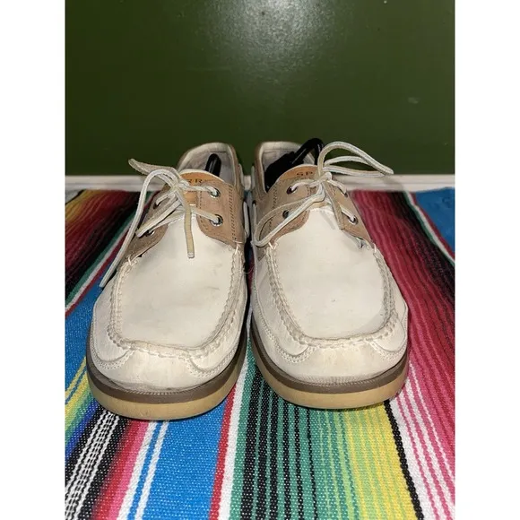 Sperry Topsider Shoes Men 13M Beige &amp;  Ivory 0768101 Casual Beach Resort Cruise‎