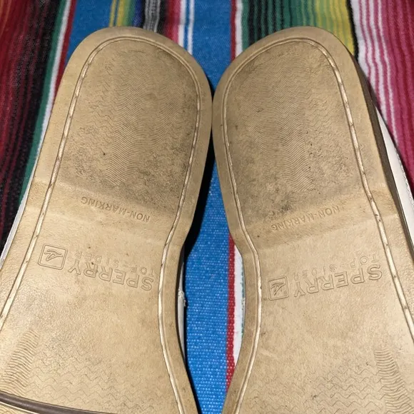 Sperry Topsider Shoes Men 13M Beige &amp;  Ivory 0768101 Casual Beach Resort Cruise‎