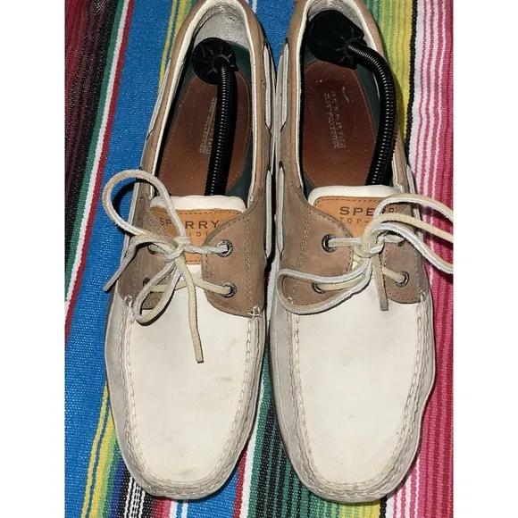 Sperry Topsider Shoes Men 13M Beige &amp;  Ivory 0768101 Casual Beach Resort Cruise‎