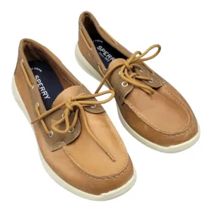 Sperry Topsiders Men's Brown Leather Boat Deck Shoes Memory Foam 12M