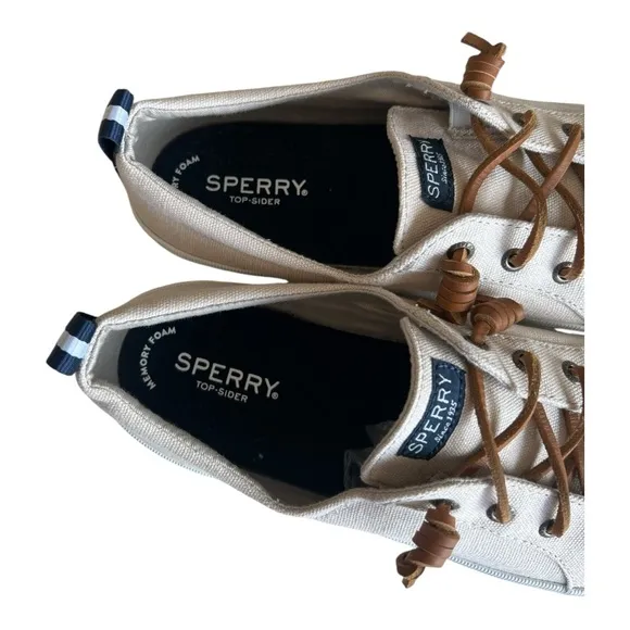 Sperry Women’s Crest Vibe Tan Canvas Sneakers Size 10