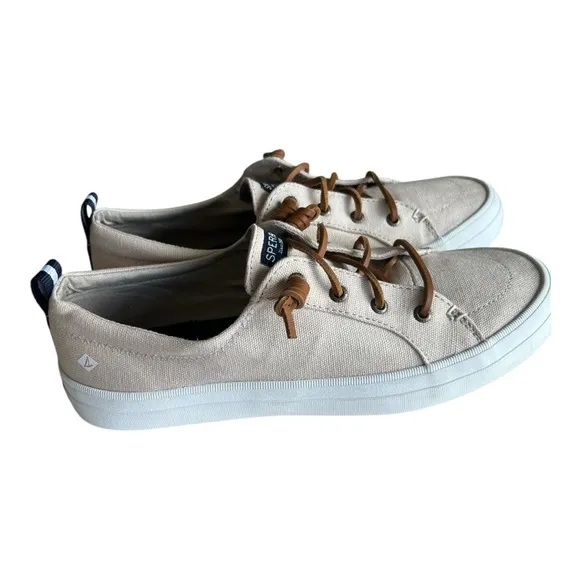 Sperry Women’s Crest Vibe Tan Canvas Sneakers Size 10