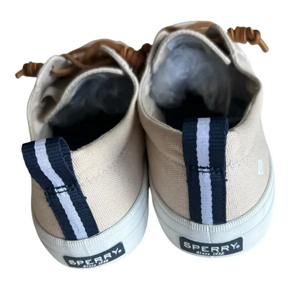 Sperry Women’s Crest Vibe Tan Canvas Sneakers Size 10