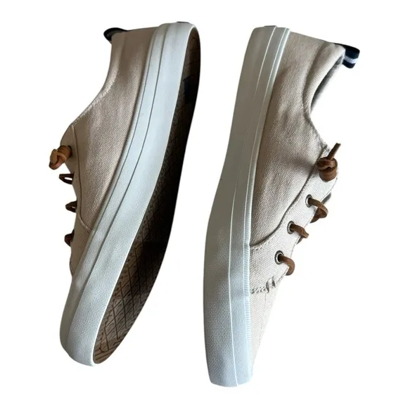 Sperry Women’s Crest Vibe Tan Canvas Sneakers Size 10