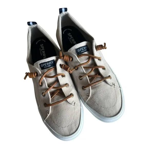 Sperry Women’s Crest Vibe Tan Canvas Sneakers Size 10