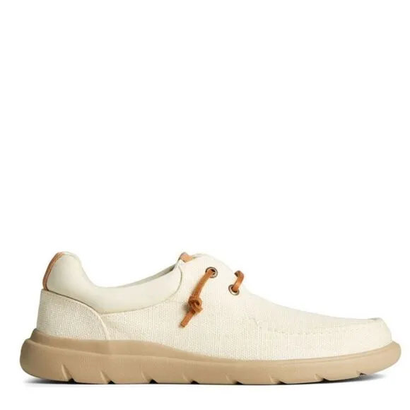SPERRY TOP-SIDER Men's Captains Moc Toe Hemp Boat  Shoe, Size 11.5, Ivory, NWT