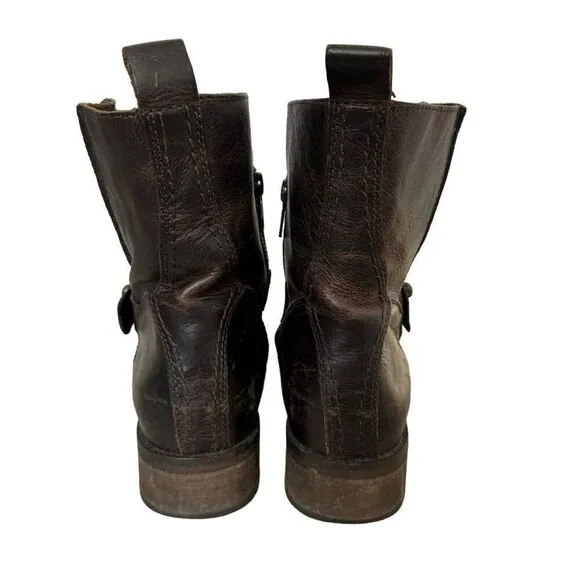 Spirit by Lucchese Olivia Short Brown Smooth Leather Ankle Western Boots Sz 7.5