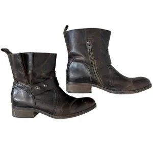 Spirit by Lucchese Olivia Short Brown Smooth Leather Ankle Western Boots Sz 7.5