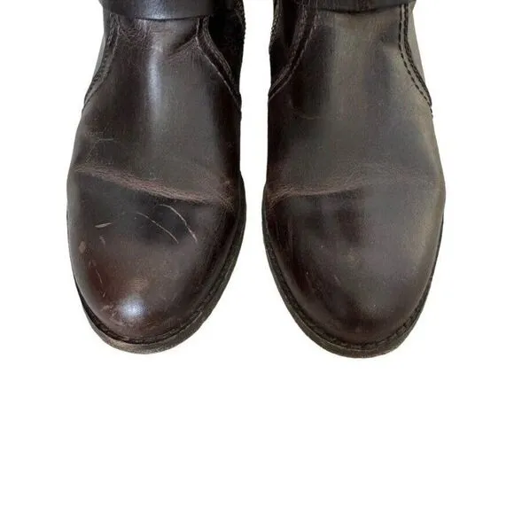 Spirit by Lucchese Olivia Short Brown Smooth Leather Ankle Western Boots Sz 7.5
